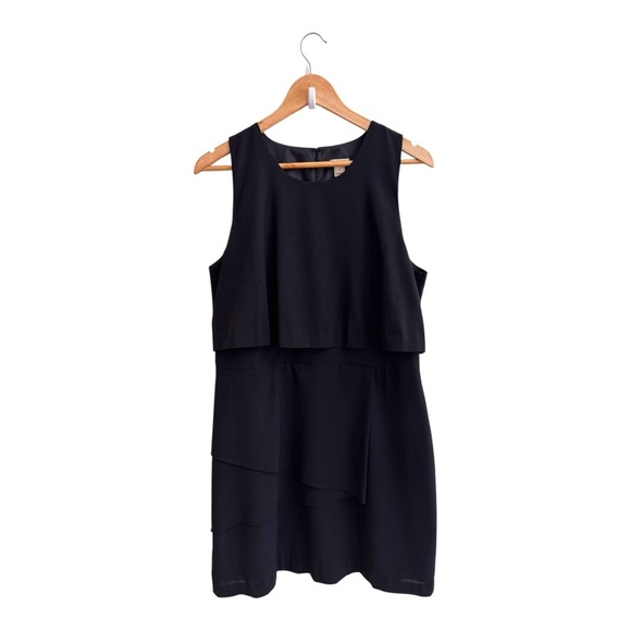 J Crew Factory Black Sleeveless Tiered Layered Sheath Womens Size 12 - Picture 1 of 16